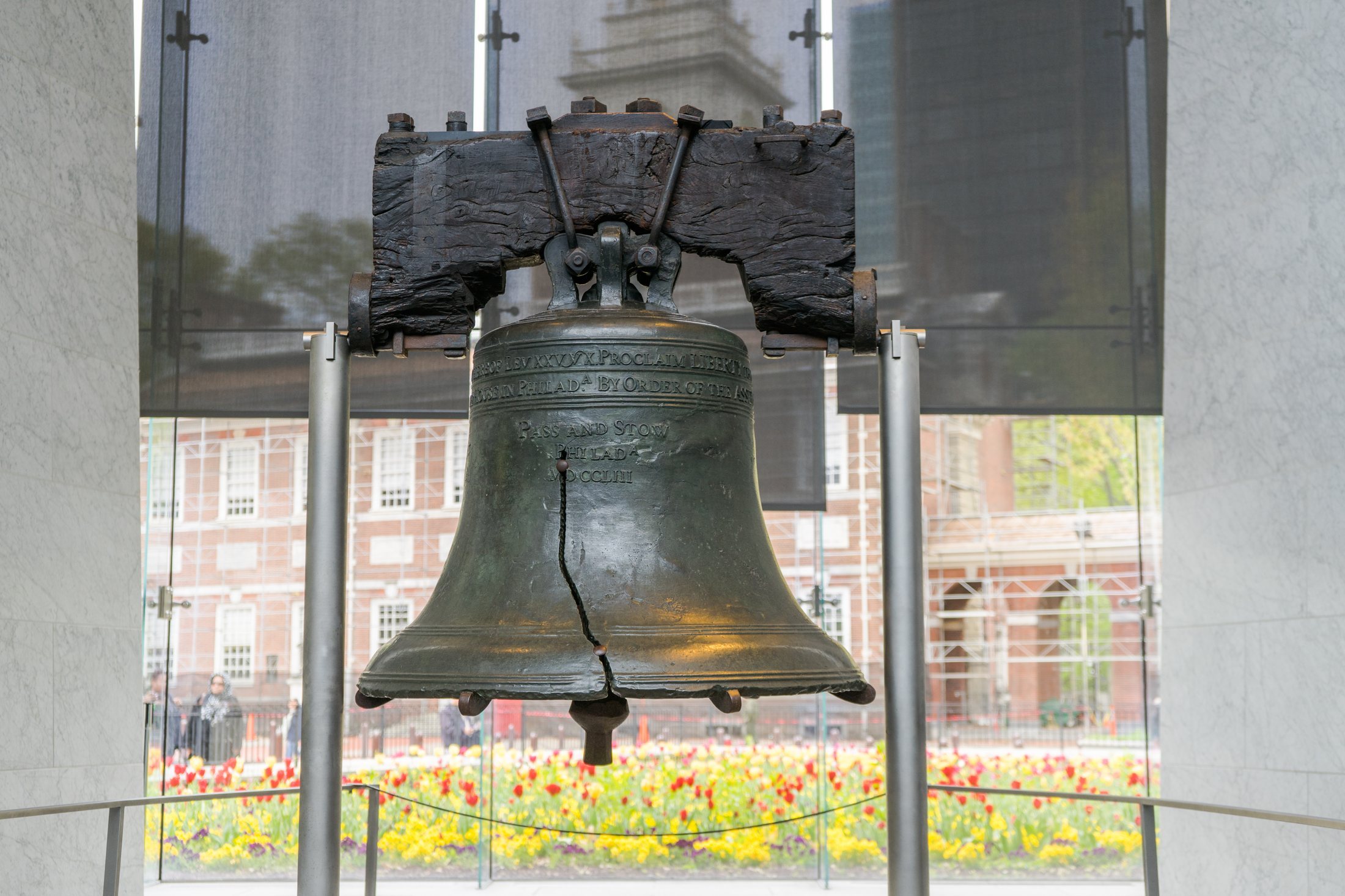 The Liberty Bell, a big old bell that is a symbol of freedom