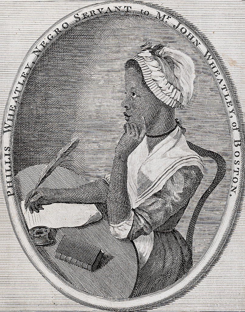 A drawing of Phillis Wheatley, a poet who wrote about freedom